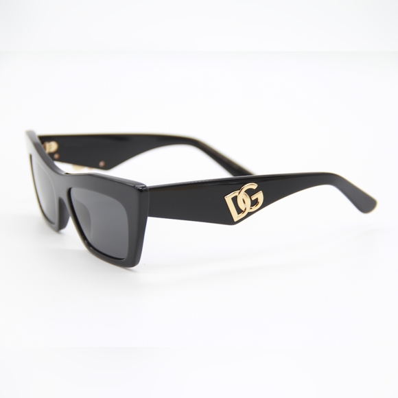 NEW DOLCE&GABBANA SUNGLASSES DG4435 501/87 WOMEN BLACK SQUARE EYEWEAR - Picture 6 of 10